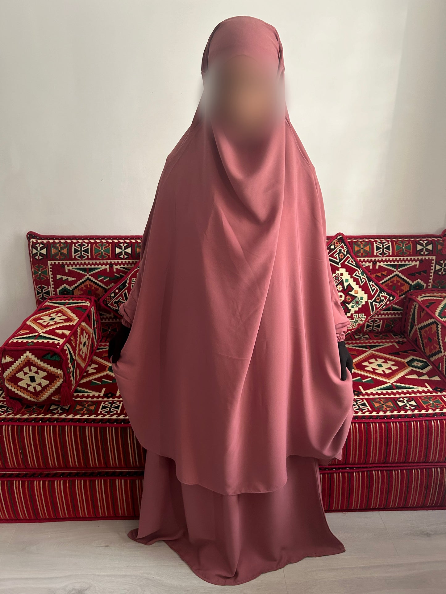 Coral pink jilbab